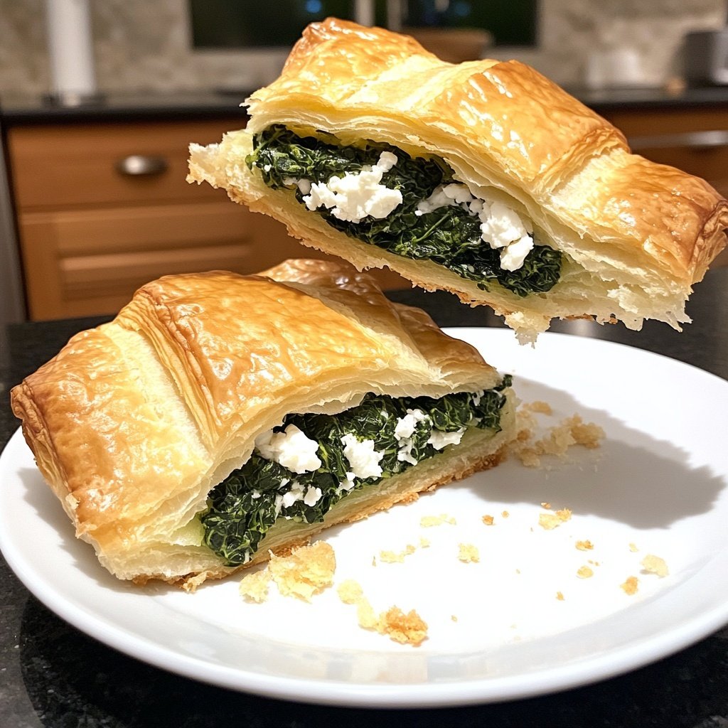 Healthy Spinach and Feta Croissant