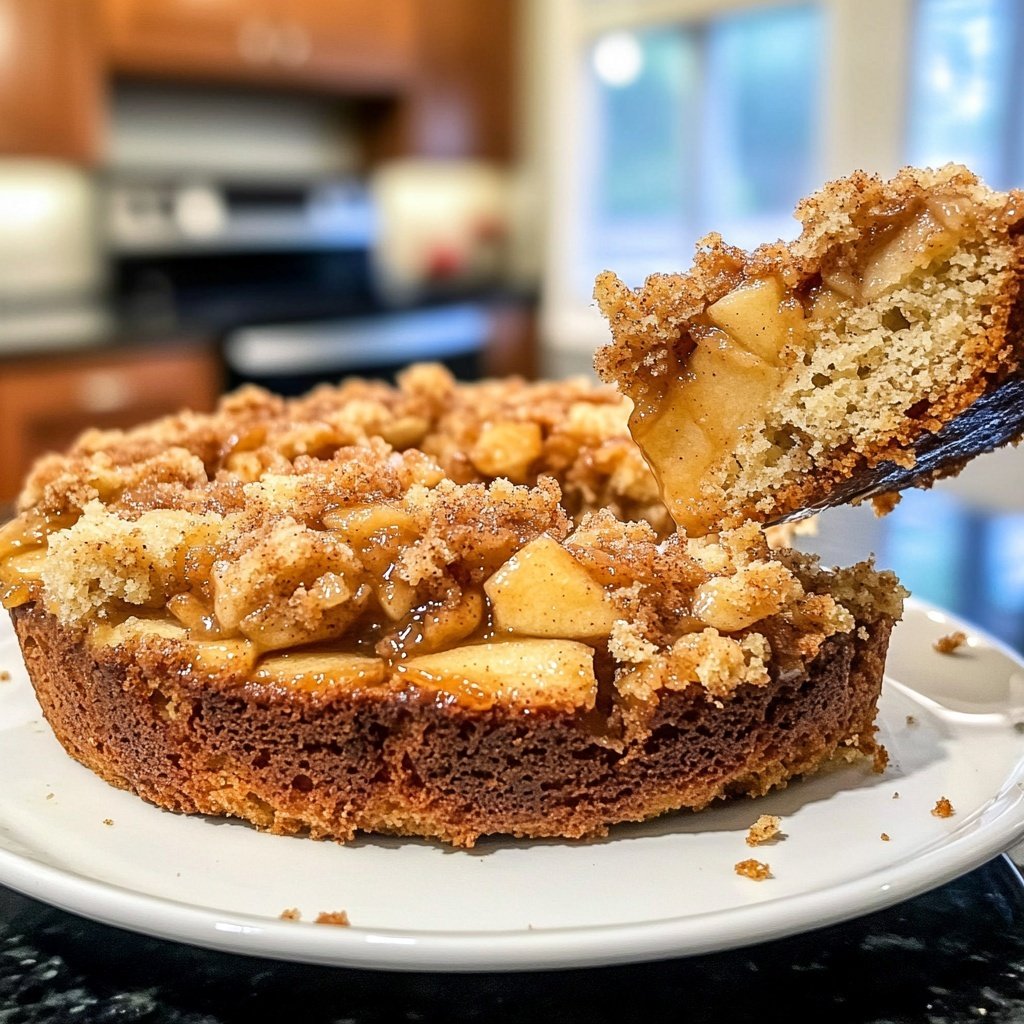 Apple Crumb Cake – Topped with Cinnamon Apple Drizzle